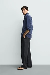 100% LINEN PLEATED PANTS