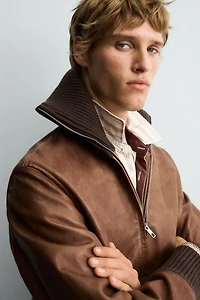 REGULAR FIT LEATHER JACKET