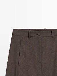 100% wool barrel fit trousers