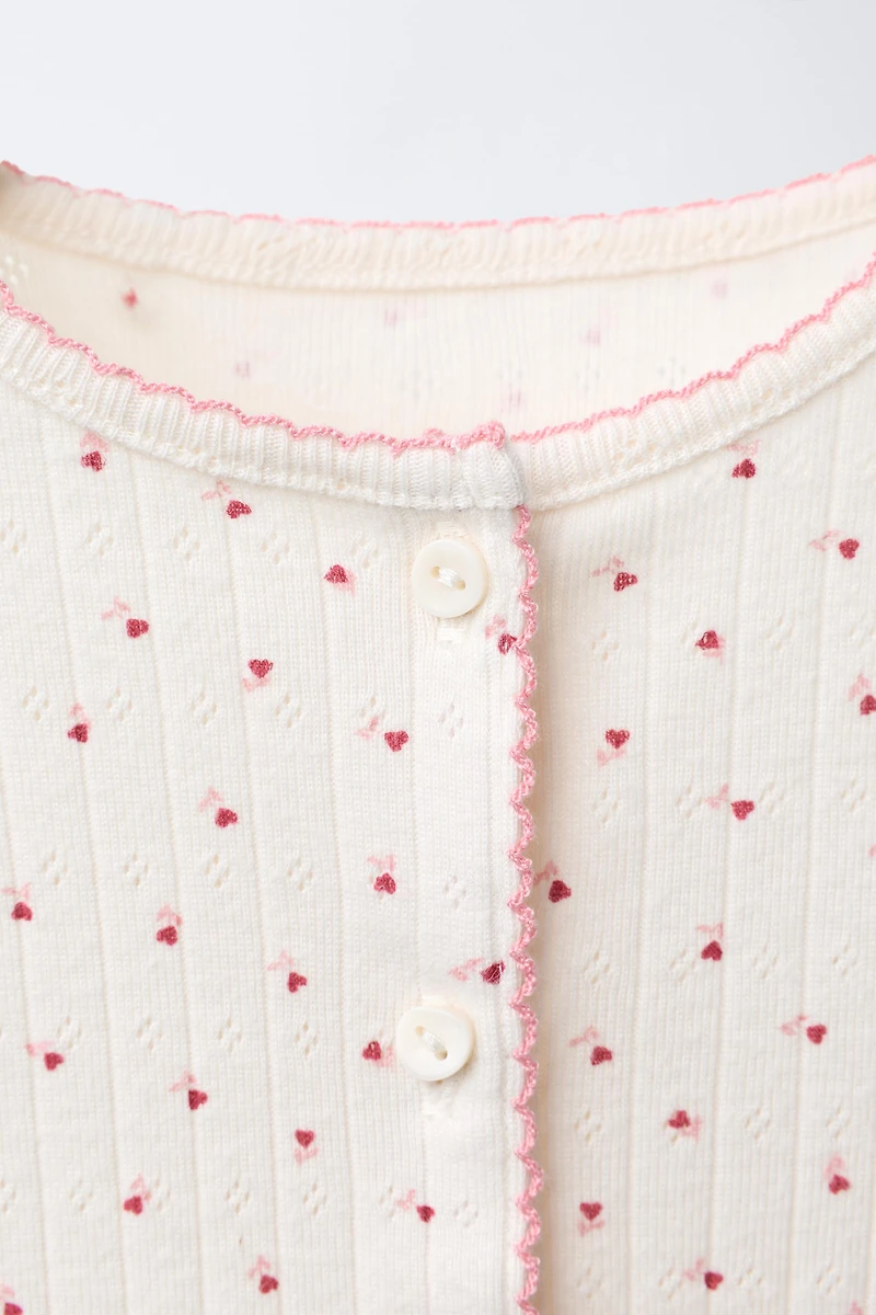 HEART PRINT JACKET, BODYSUIT, AND LEGGINGS SET