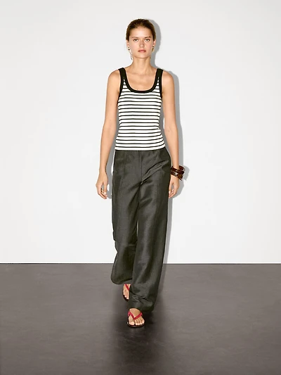 Stripe print vest top