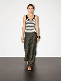 Stripe print vest top