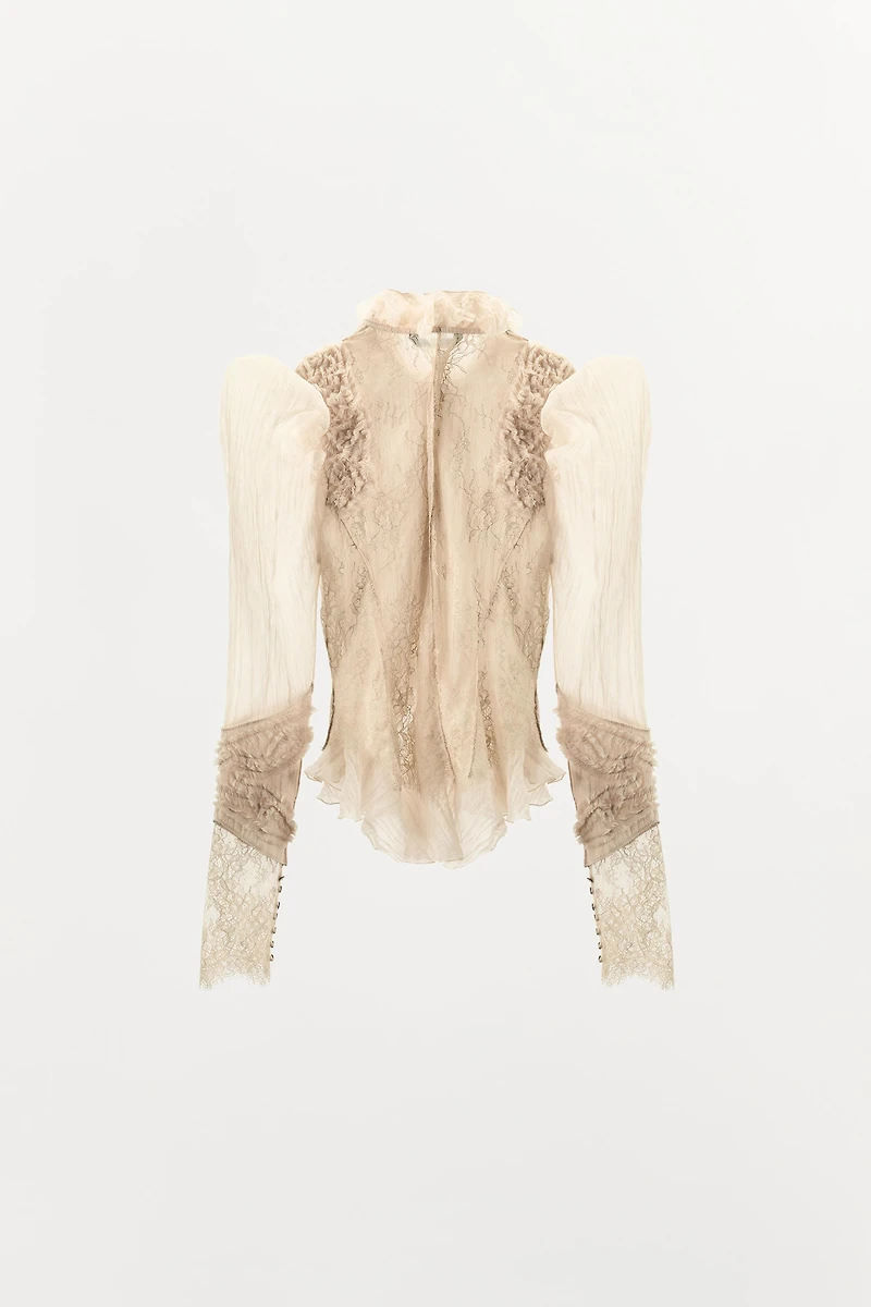 ZW COLLECTION LIMITED EDITION COMBINATION RUFFLE SHIRT