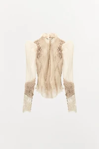 ZW COLLECTION LIMITED EDITION COMBINATION RUFFLE SHIRT