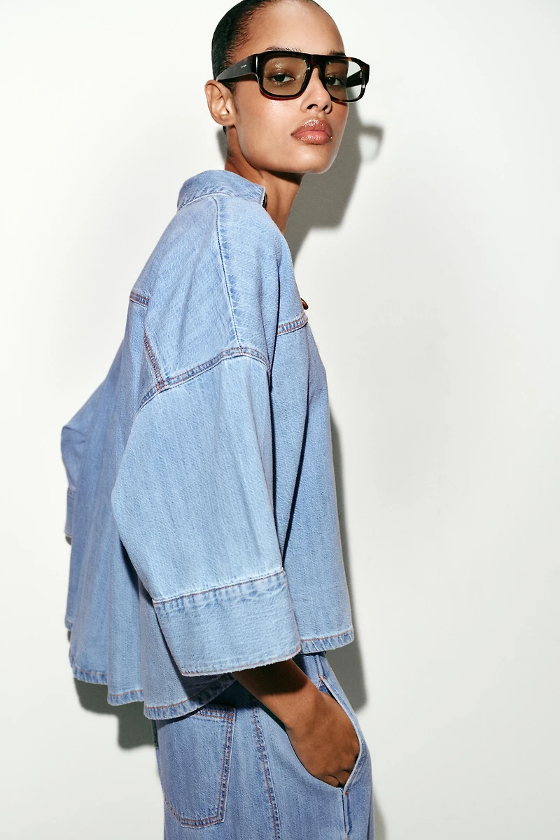 Z1975 WIDE SLEEVE DENIM SHIRT