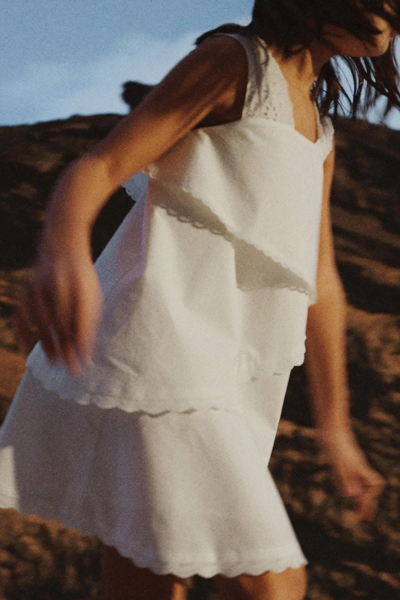 ROMANTIC EMBROIDERED LAYERED DRESS