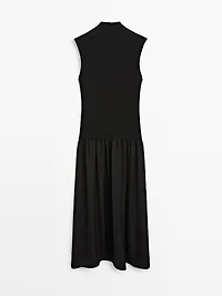 Knit midi dress with contrast detail