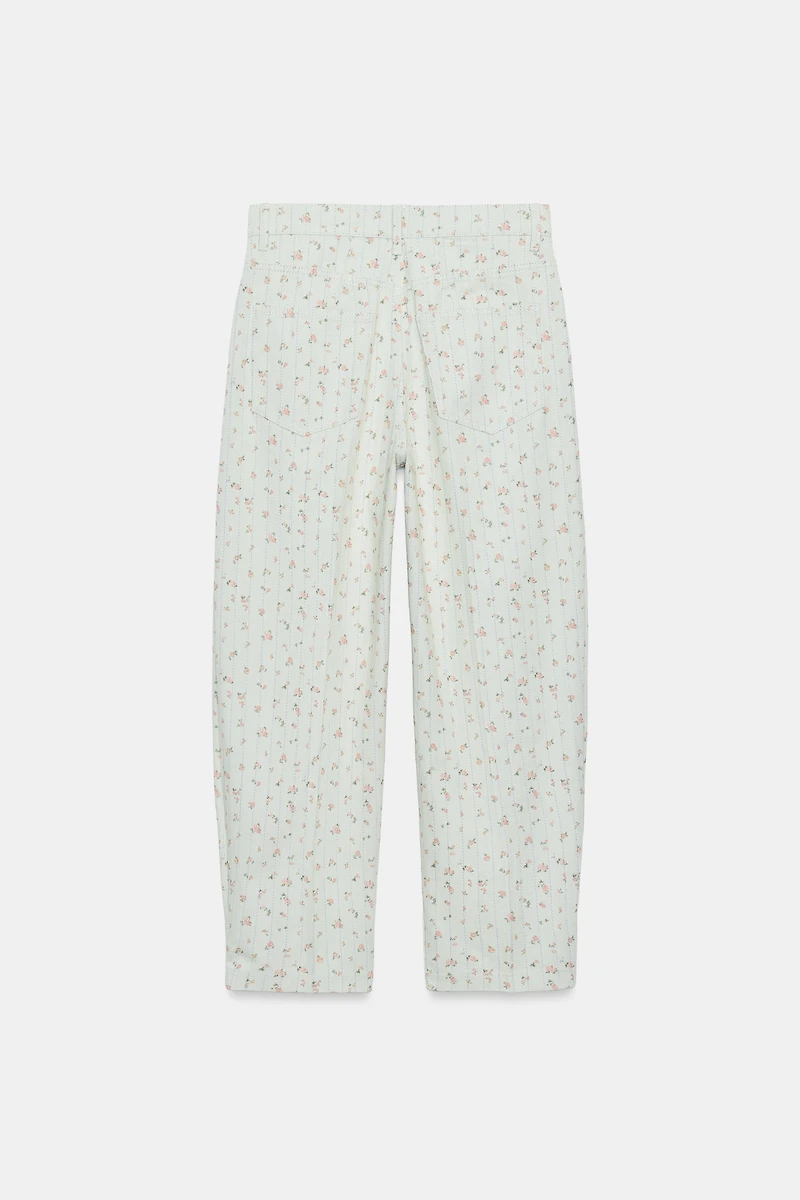 JEAN ZW COLLECTION FUSELÉ TAILLE HAUTE À FLEURS
