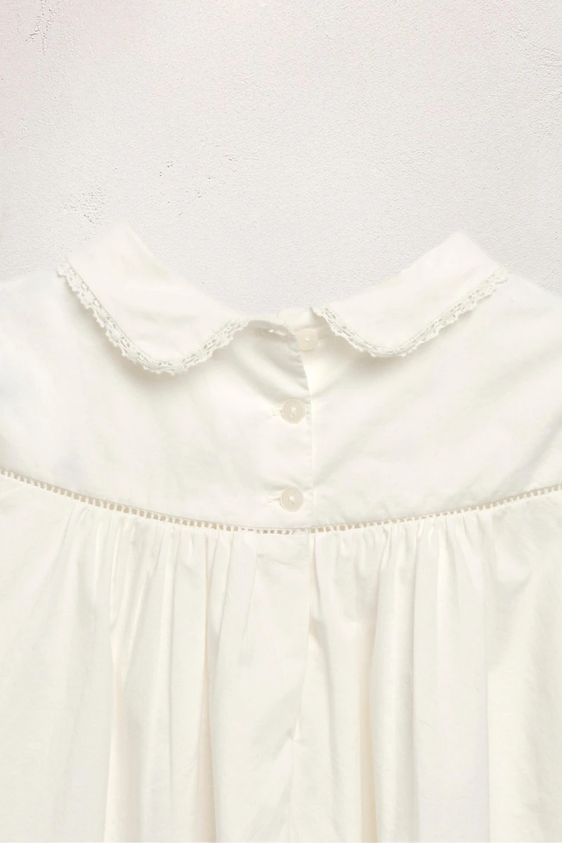 AGES 6-10/ LIMITED EDITION EMBROIDERED FLORAL POPLIN DRESS