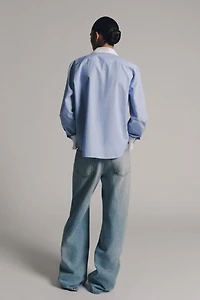 ZW COLLECTION STRIPED FROG FASTENING SHIRT