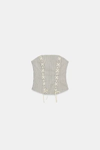 STRIPED LACE-UP CORSET