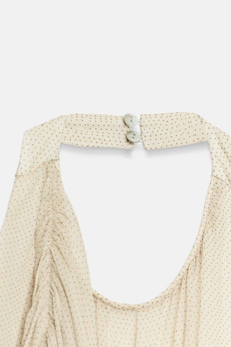 ZW COLLECTION DRAPED POLKA DOT HALTER TOP