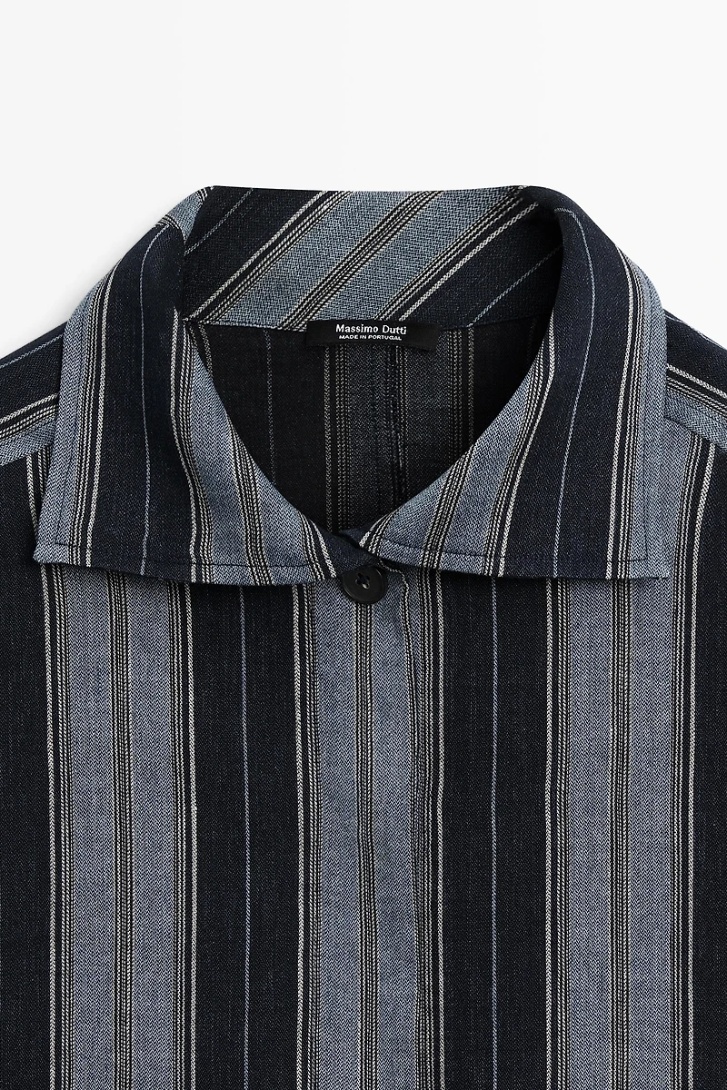 Striped flowing cotton linen shirt