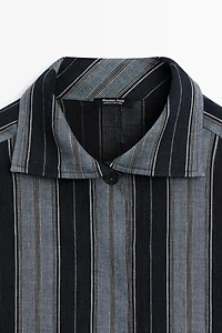 Striped flowing cotton linen shirt