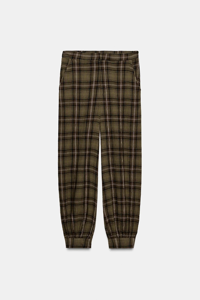 PANTALON BOUFFANT À CARREAUX