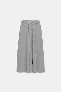 GINGHAM CHECK MIDI SKIRT