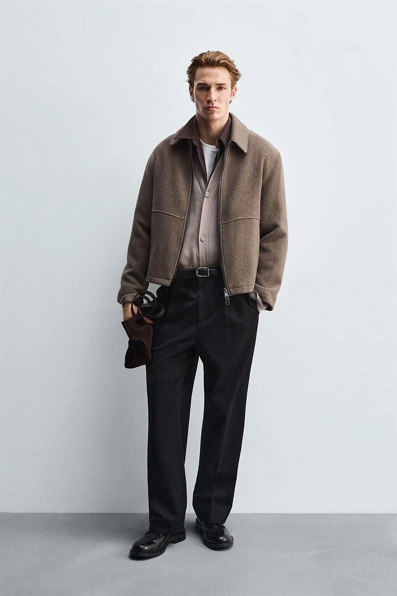 ZIPPERED TEXTURED JACKET