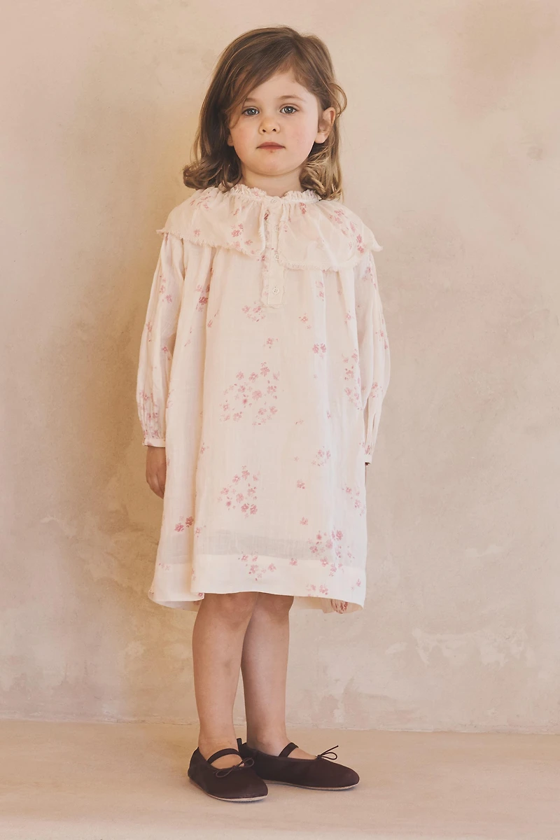 2-5 YEARS/ 100% RAMIE LIMITED EDITION FLORAL DRESS