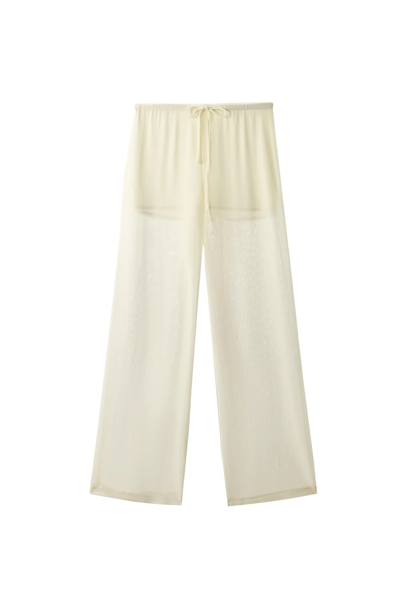 SEMI-SHEER FLOWY PANTS