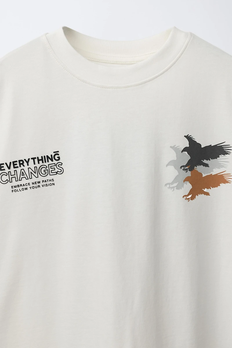 RAISED TEXT EAGLE T-SHIRT