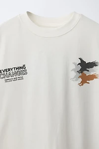 RAISED TEXT EAGLE T-SHIRT