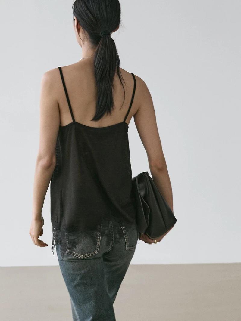 Camisole top with lace detail