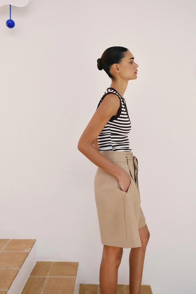 TIE-BELT SHORTS