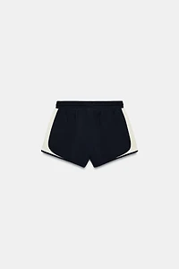 MIXED FABRIC SHORTS