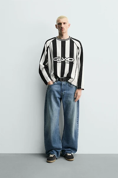 JACQUARD STRIPED TEXTURED T-SHIRT