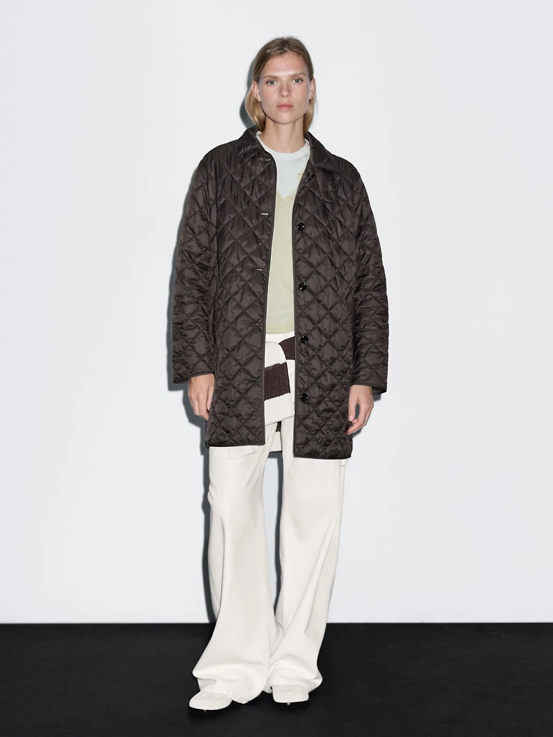 Long lightweight puffer jacket