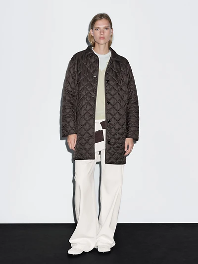 Long lightweight puffer jacket
