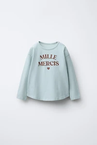 WASHED EFFECT TEXT T-SHIRT