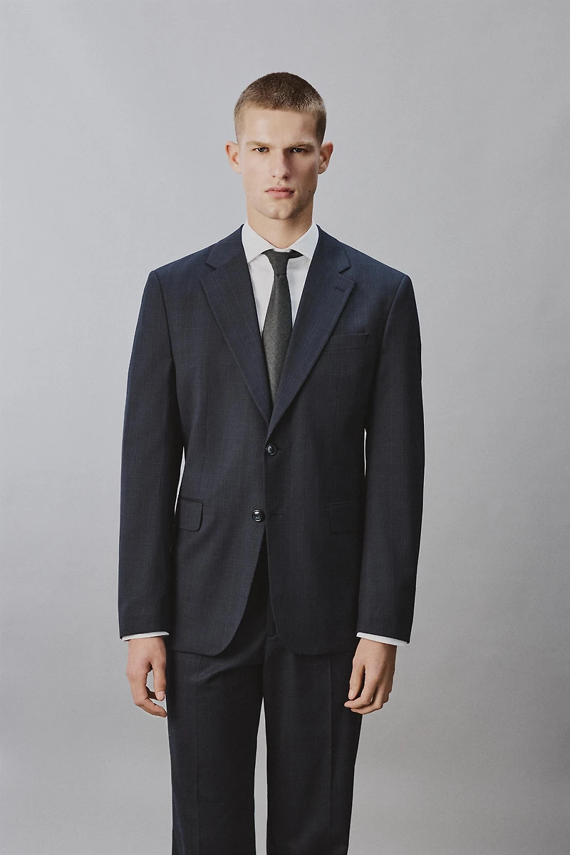 BLAZER REGULAR FIT COSTUME À CARREAUX