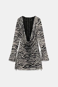ANIMAL PRINT TULLE DRESS
