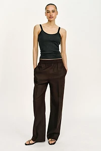 LINEN STRAIGHT LEG PANTS