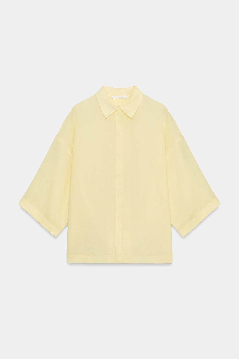 OVERSIZED RAMIE BLEND SHIRT ZW COLLECTION