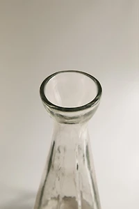 NARROW FACETED GLASS VASE