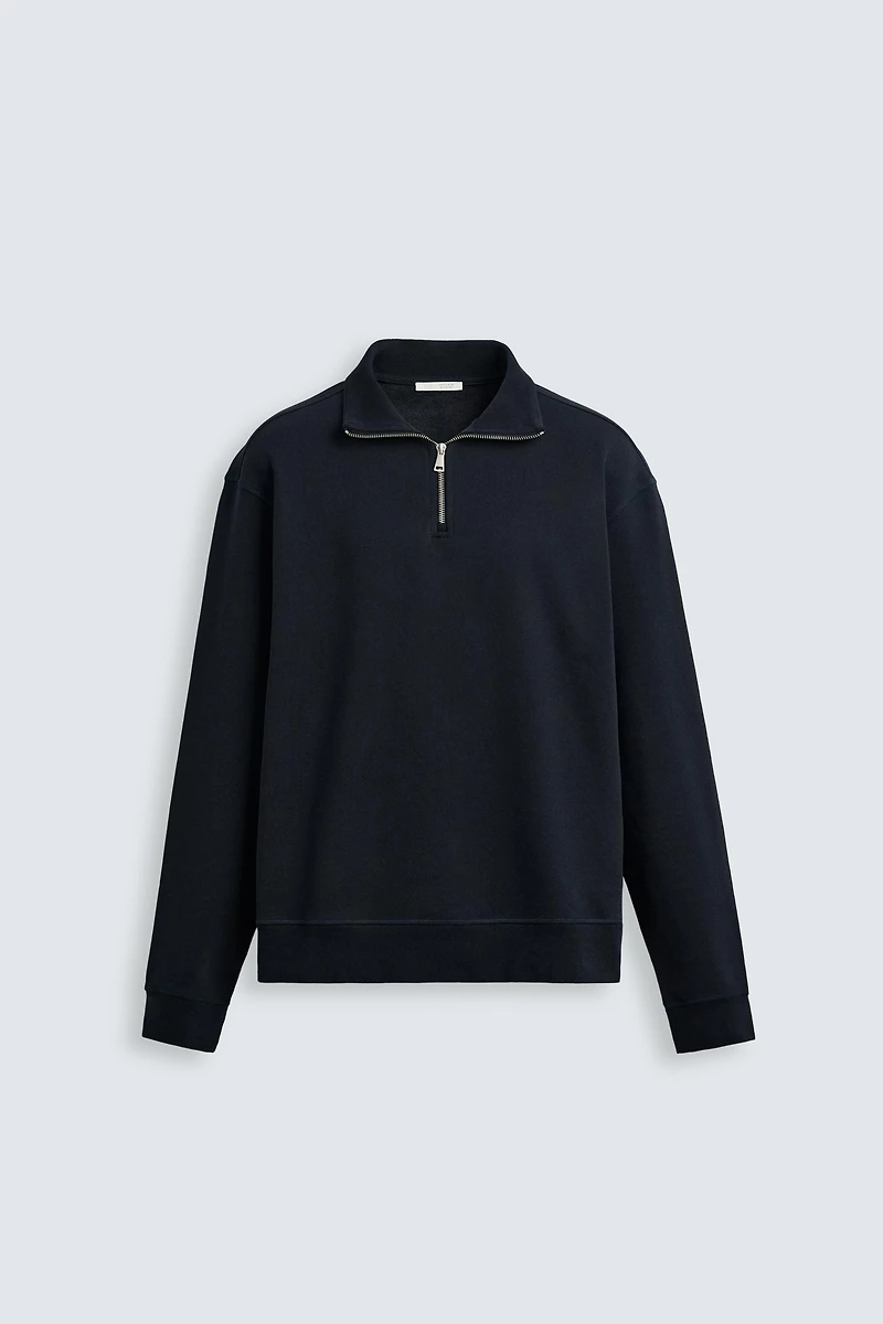 BASIC QUARTER-ZIP SWEATSHIRT