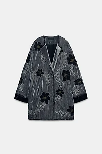 EMBROIDERED VELVET KIMONO ZW COLLECTION LIMITED EDITION