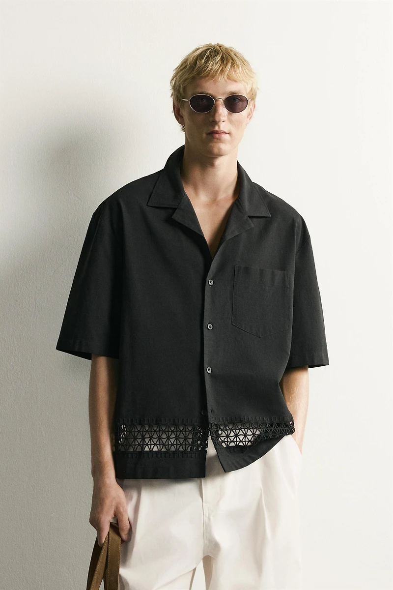 RELAXED FIT SHIRT WITH CONTRAST TRIM