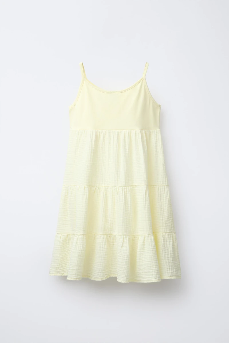COMBINATION TEXTURED PANEL DRESS