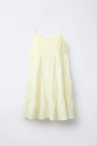 COMBINATION TEXTURED PANEL DRESS