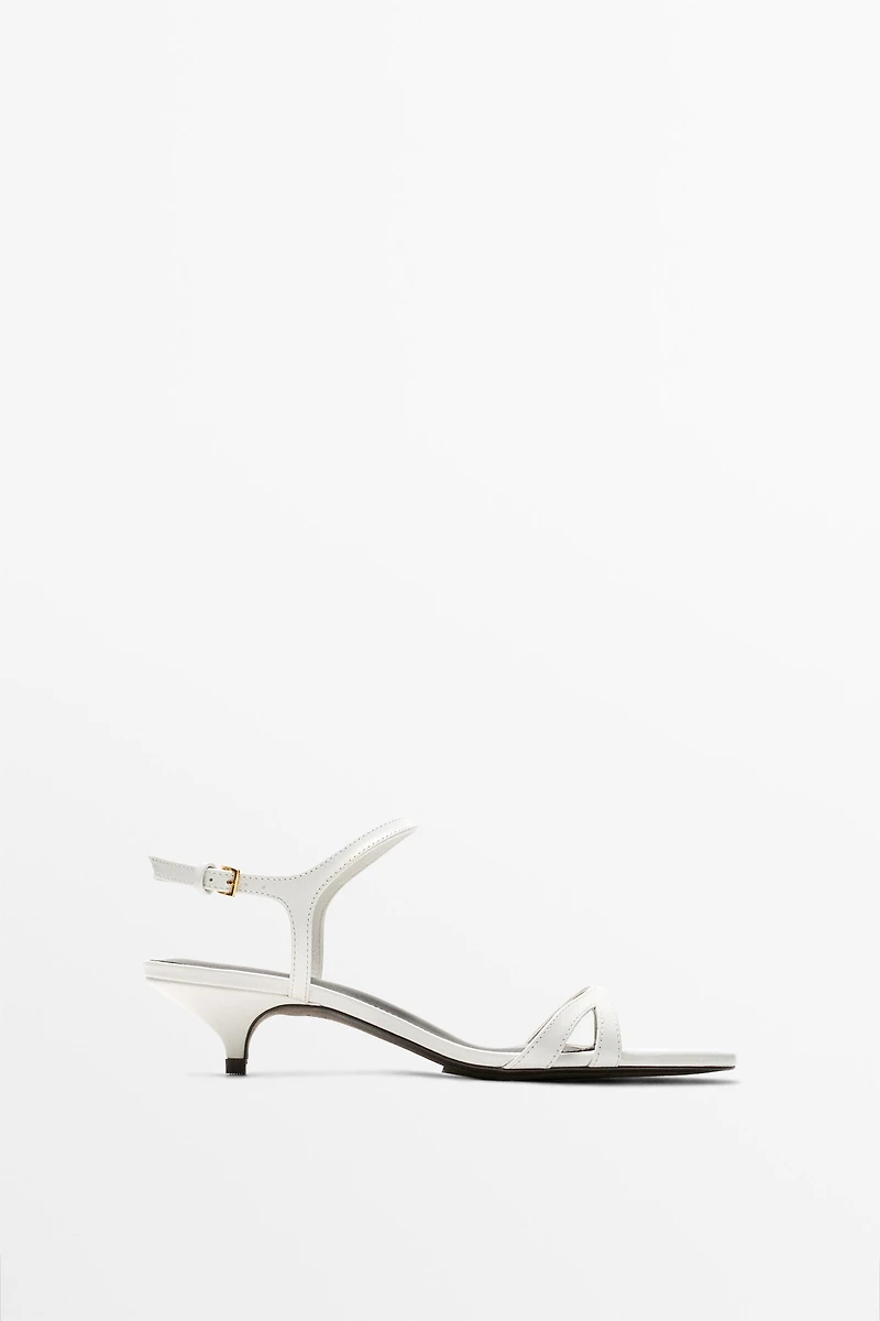 Sandale cuir talon bas