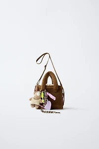 FLEECE CHARM CROSSBODY BAG