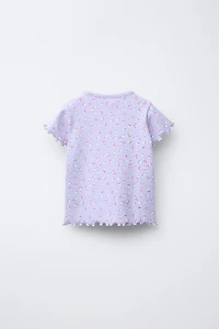 TWO-PACK OF RIBBED FLORAL T-SHIRTS