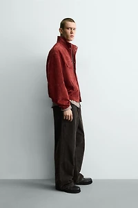 BLOUSON EN CUIR COUPE DÉCONTRACTÉE
