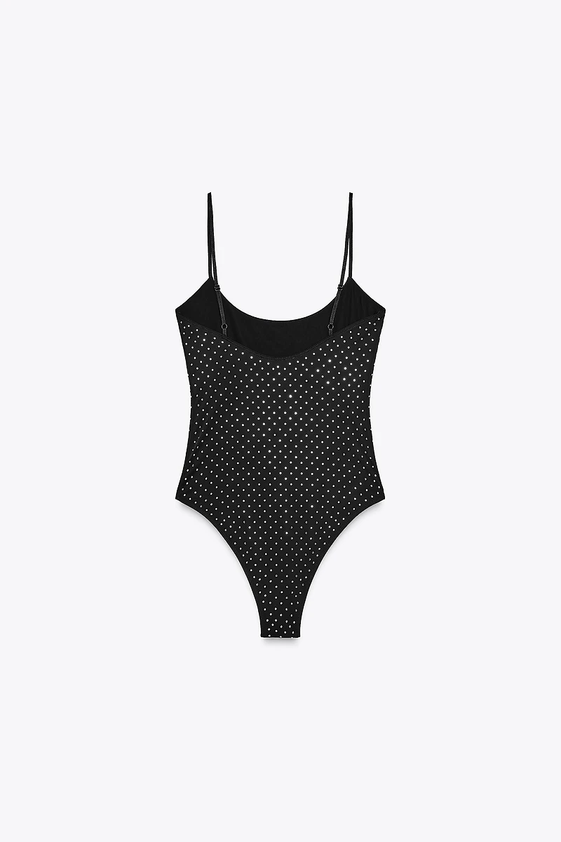 RHINESTONE POLYAMIDE BODYSUIT