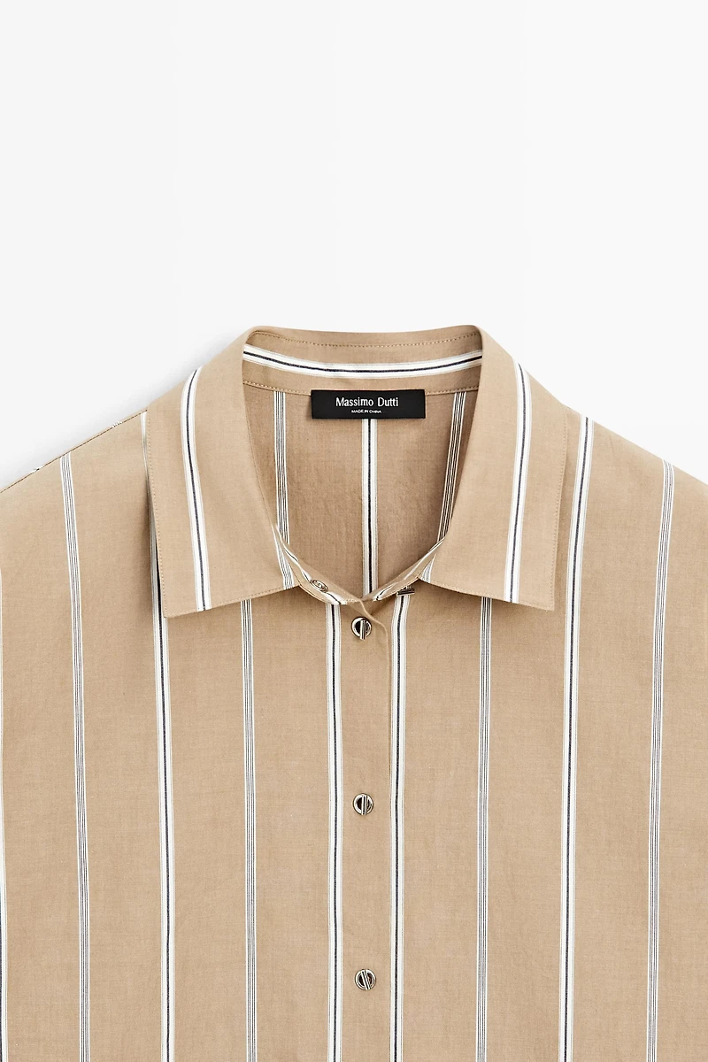 Striped shirt with button detail