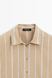 Striped shirt with button detail