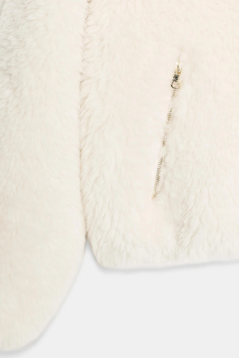 ANORAK EFFET MOUTON À CAPUCHE AVEC ISOLATION THERMIQUE